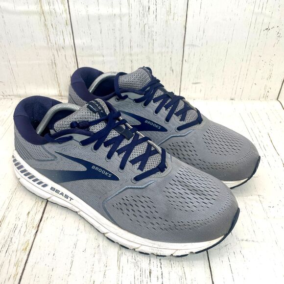Brooks Beast 20 Size 12.5 2E Wide Gray Blue  Running Shoes Sneaker 1103272E491 - Picture 1 of 11